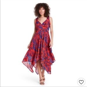 Alexis Tropical Botanical Leaf Asymmetric Dress